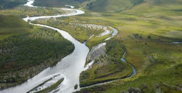 Maeandernde Flusslandschaften von oben