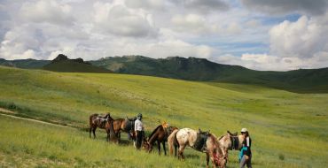 Mongolei Reittour, Pause für die Pferde